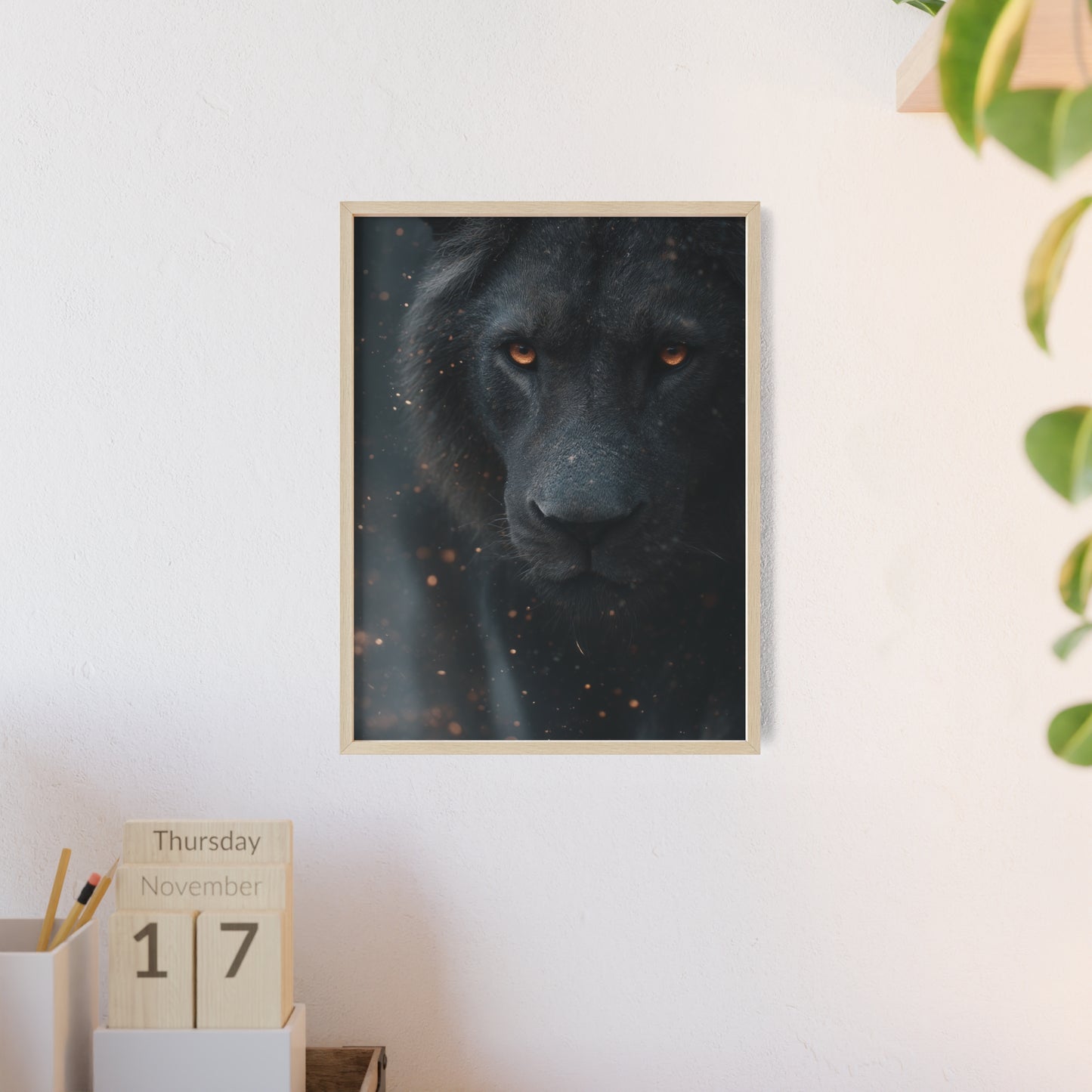 The VIBE collection - The Black Lion framed poster, for Home Decor, Gift Ideas, Wall Art, Inspirational Art, Office Decor, Prompt Perfect Design