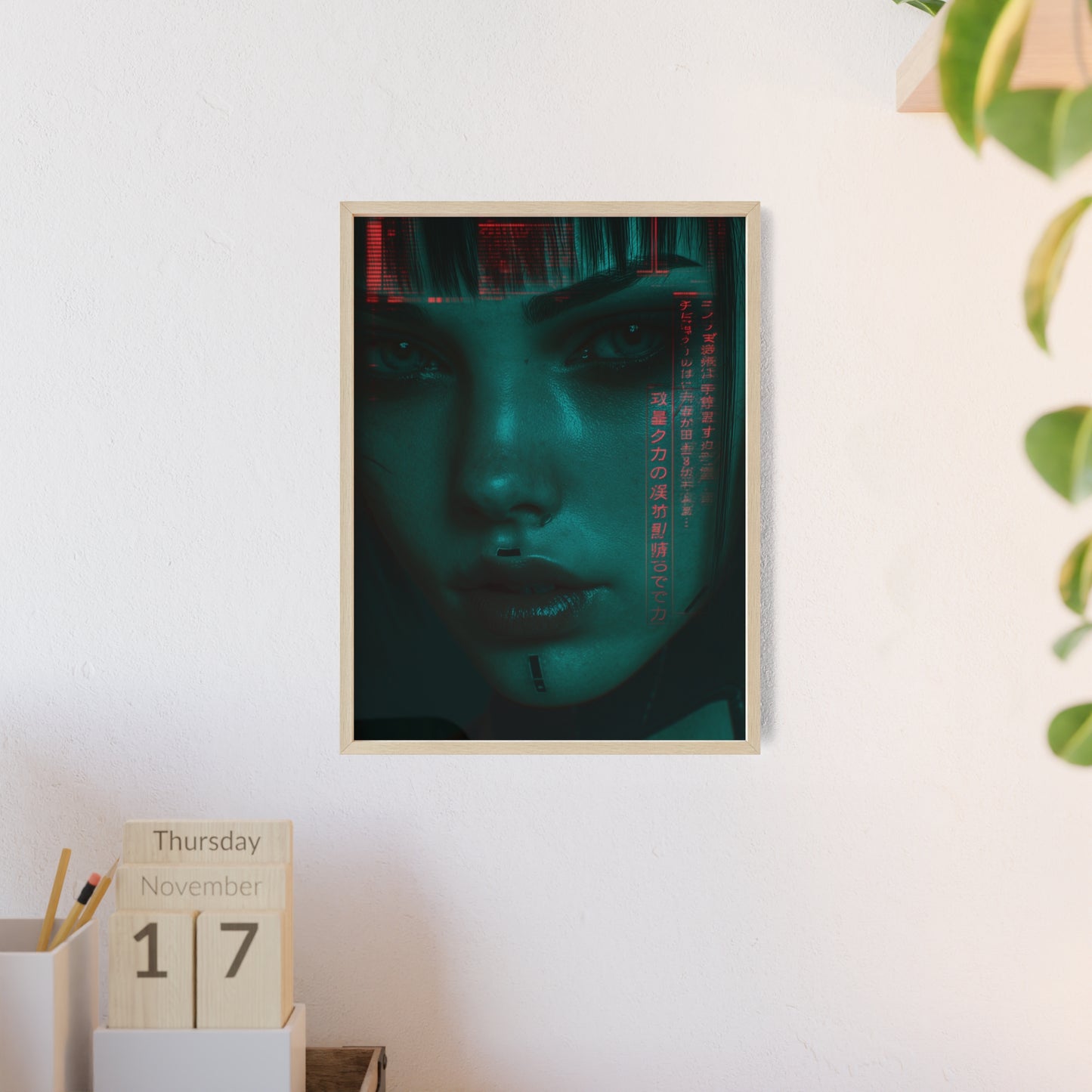 The VIBE collection - The Cyber Woman framed poster, for Home Decor, Gift Ideas, Wall Art, Inspirational Art, Office Decor, Prompt Perfect Design