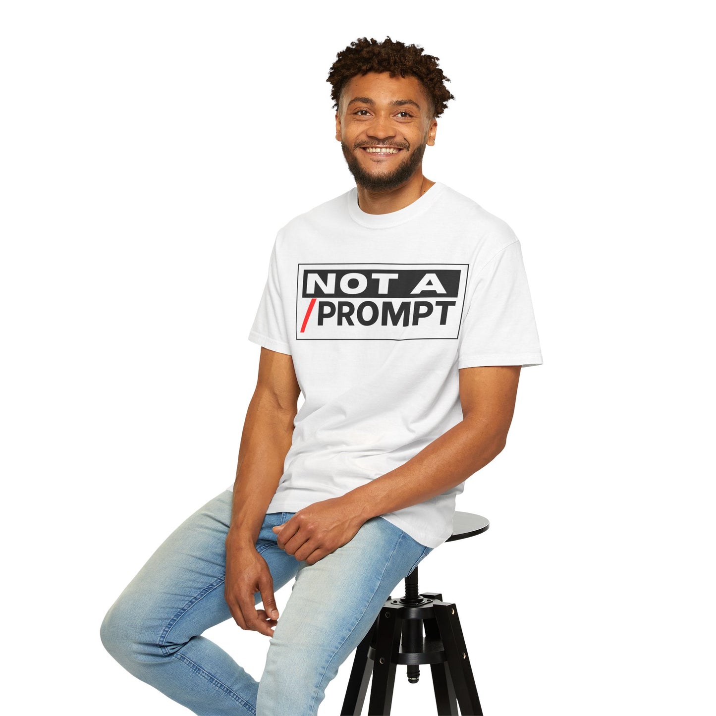 SIREN INDUSTRIES NEW - Not A Prompt T-Shirt - Funny Graphic Tee, Casual Wear, Gifts for Writers, Unique Self-Expression Shirt