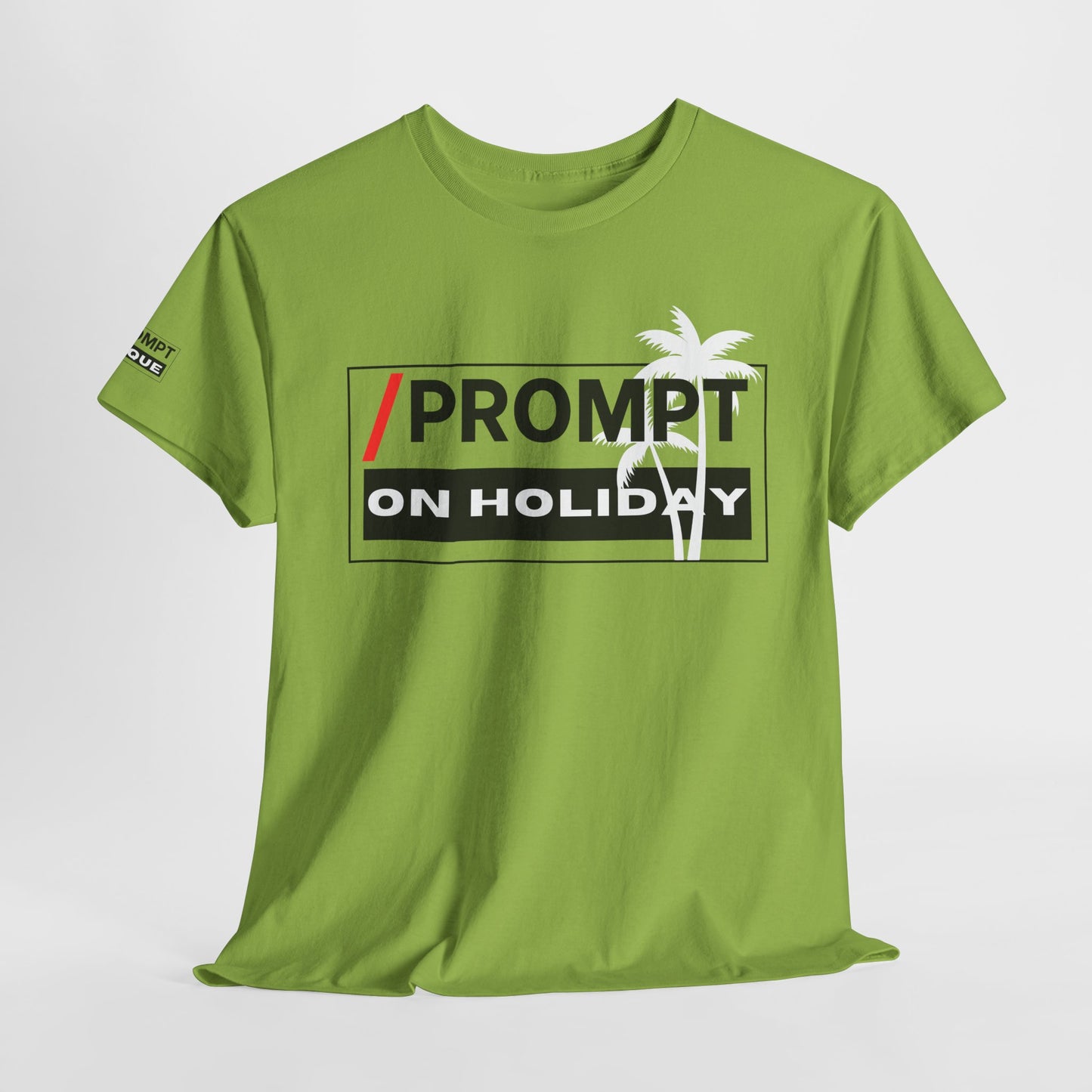 The PROMPT collection - ON HOLIDAY T-shirt, Unique Prompt Unisex Heavy Cotton Tee, Graphic T-Shirt, Relaxed Fit Top, Casual Wear, Gift for Creatives, Everyday Style