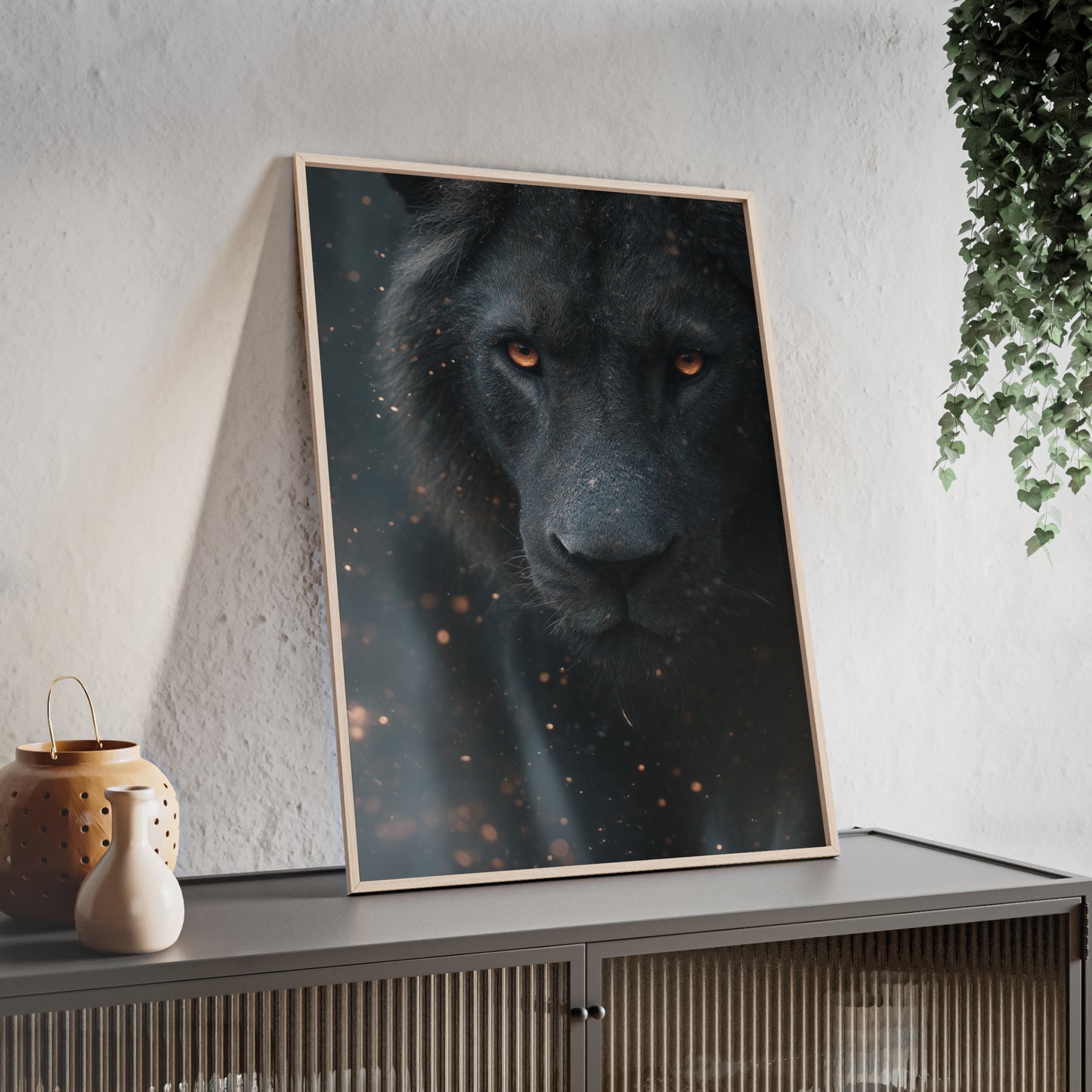The VIBE collection - The Black Lion framed poster, for Home Decor, Gift Ideas, Wall Art, Inspirational Art, Office Decor, Prompt Perfect Design