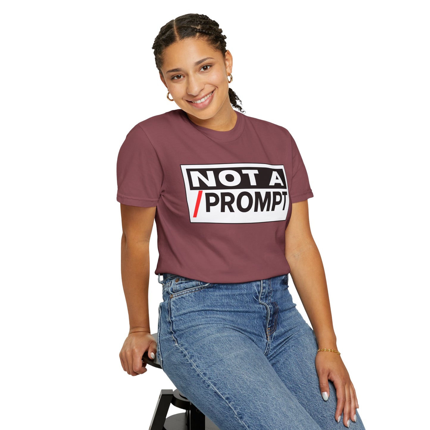 SIREN INDUSTRIES NEW - Not A Prompt T-Shirt - Funny Graphic Tee, Casual Wear, Gifts for Writers, Unique Self-Expression Shirt