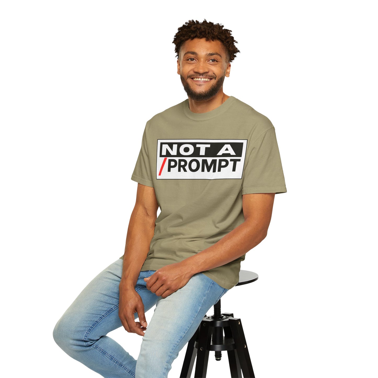 SIREN INDUSTRIES NEW - Not A Prompt T-Shirt - Funny Graphic Tee, Casual Wear, Gifts for Writers, Unique Self-Expression Shirt