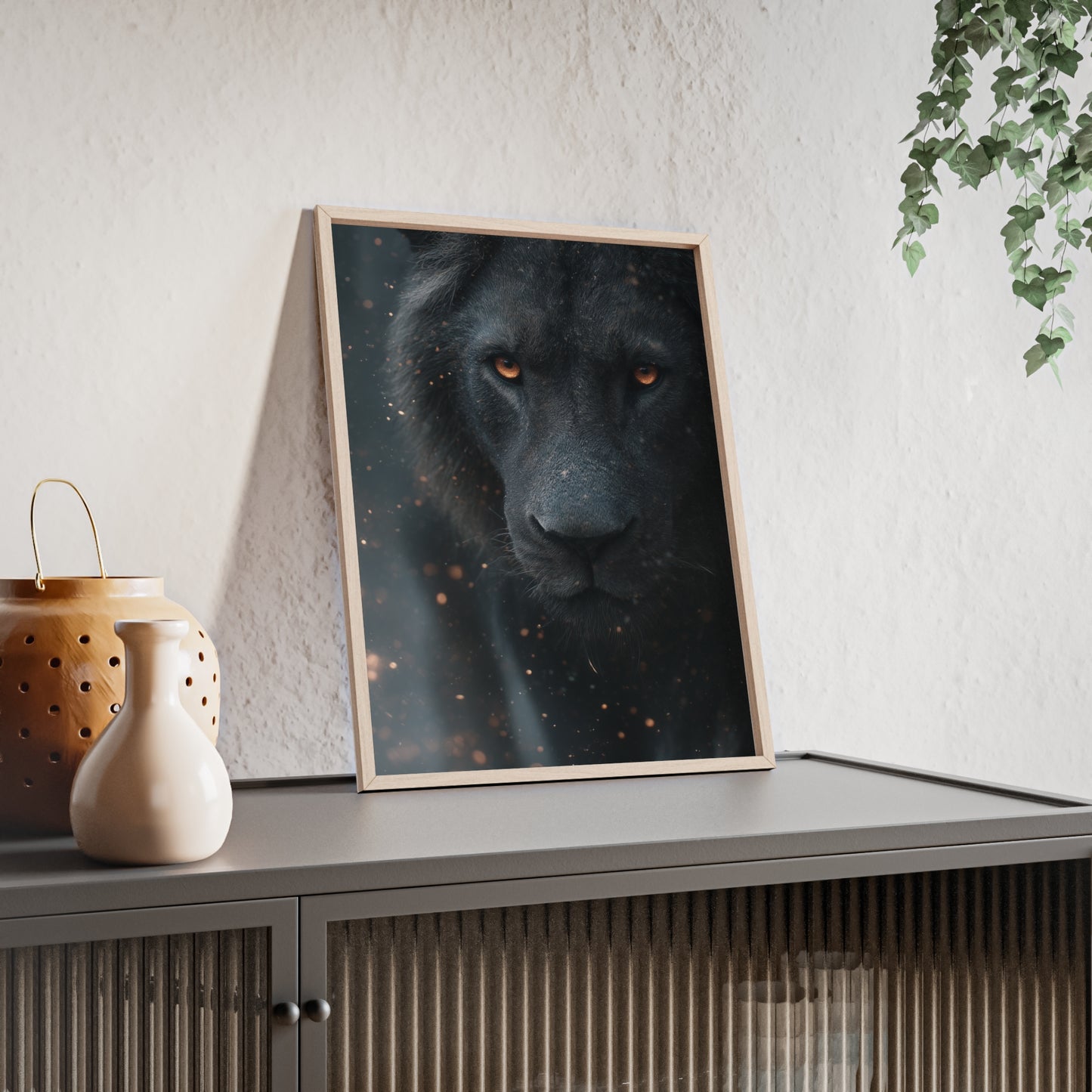 The VIBE collection - The Black Lion framed poster, for Home Decor, Gift Ideas, Wall Art, Inspirational Art, Office Decor, Prompt Perfect Design