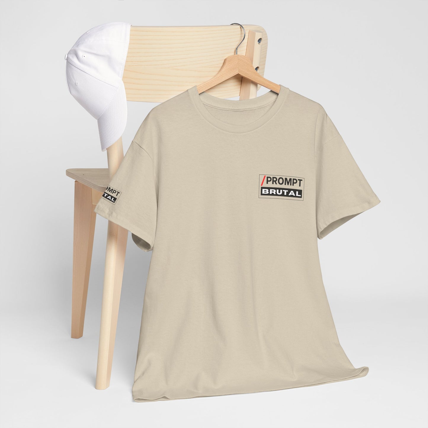 The PROMPT collection - BRUTAL T-shirt, Unique Prompt Unisex Heavy Cotton Tee, Graphic T-Shirt, Relaxed Fit Top, Casual Wear, Gift for Creatives, Everyday Style