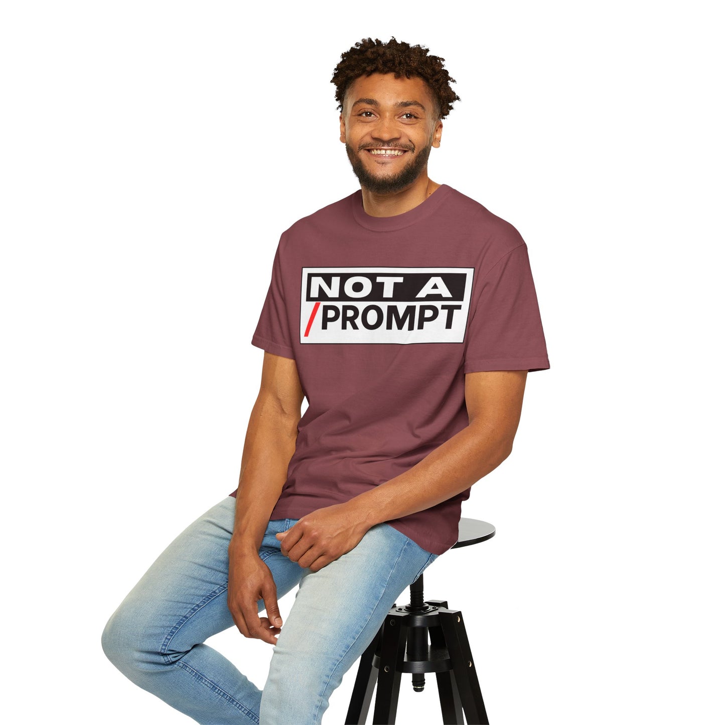SIREN INDUSTRIES NEW - Not A Prompt T-Shirt - Funny Graphic Tee, Casual Wear, Gifts for Writers, Unique Self-Expression Shirt