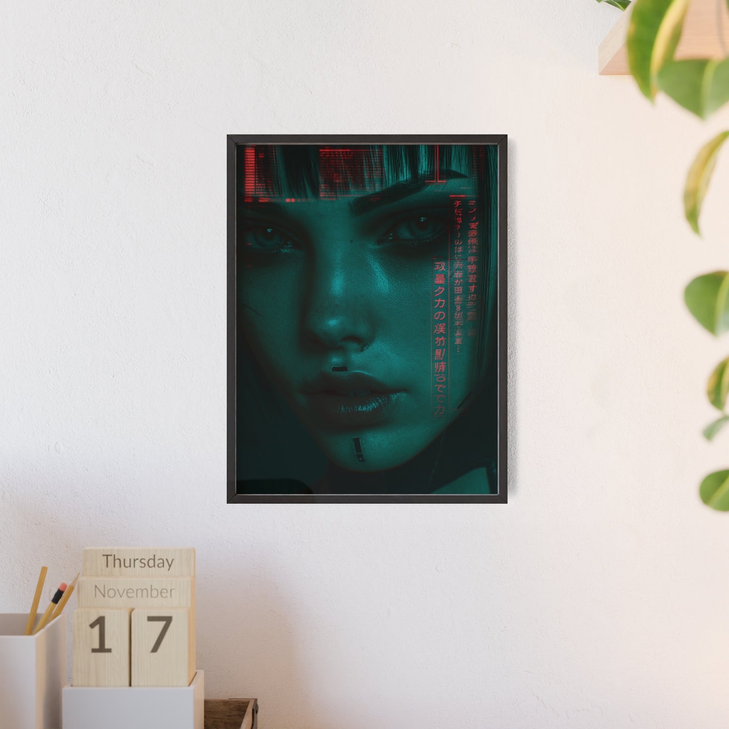 The VIBE collection - The Cyber Woman framed poster, for Home Decor, Gift Ideas, Wall Art, Inspirational Art, Office Decor, Prompt Perfect Design