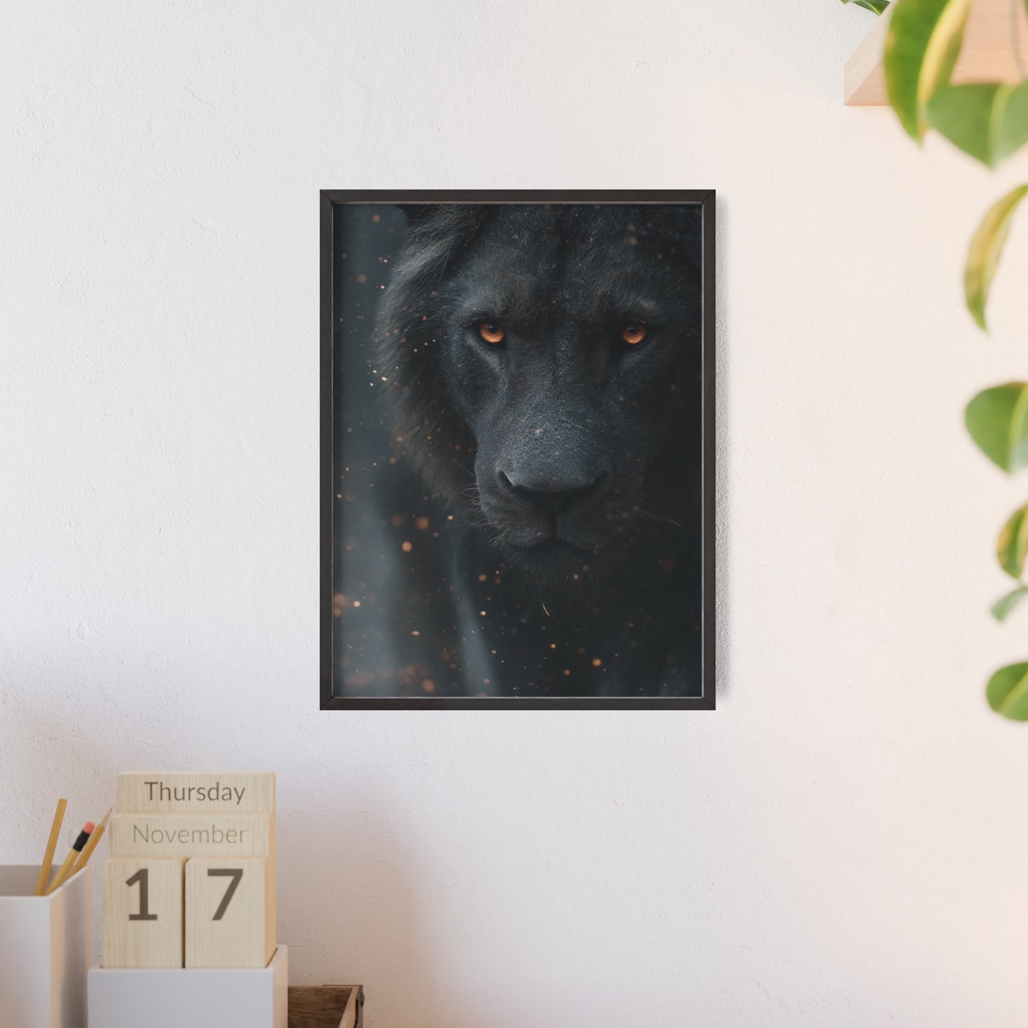 The VIBE collection - The Black Lion framed poster, for Home Decor, Gift Ideas, Wall Art, Inspirational Art, Office Decor, Prompt Perfect Design