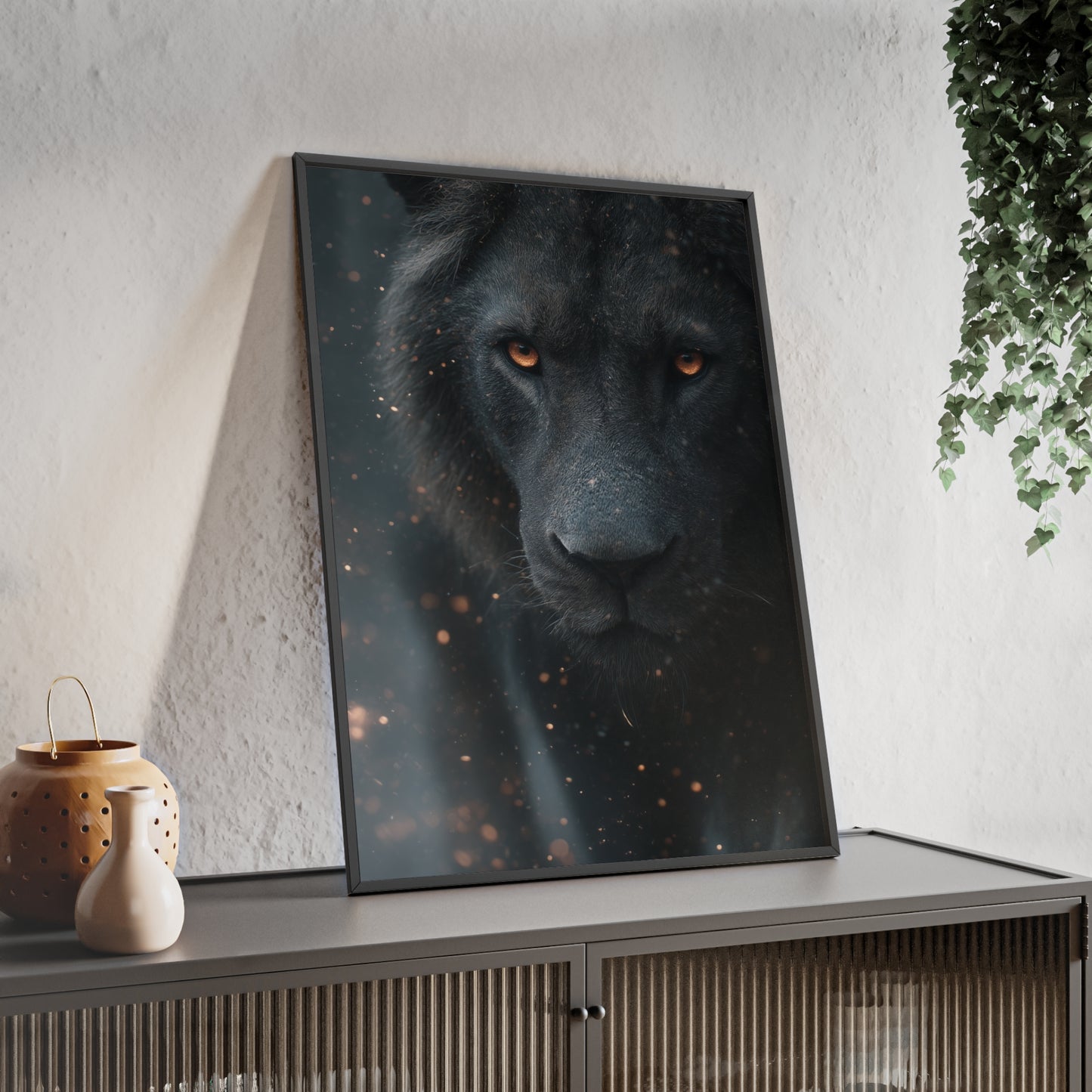 The VIBE collection - The Black Lion framed poster, for Home Decor, Gift Ideas, Wall Art, Inspirational Art, Office Decor, Prompt Perfect Design