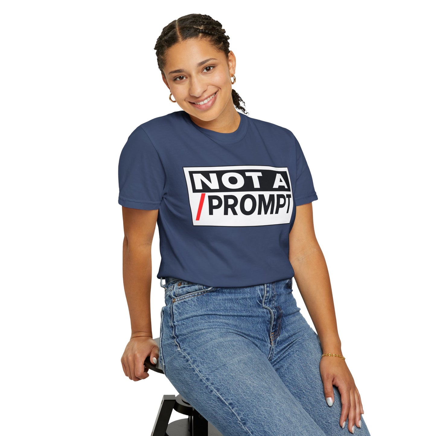 SIREN INDUSTRIES NEW - Not A Prompt T-Shirt - Funny Graphic Tee, Casual Wear, Gifts for Writers, Unique Self-Expression Shirt
