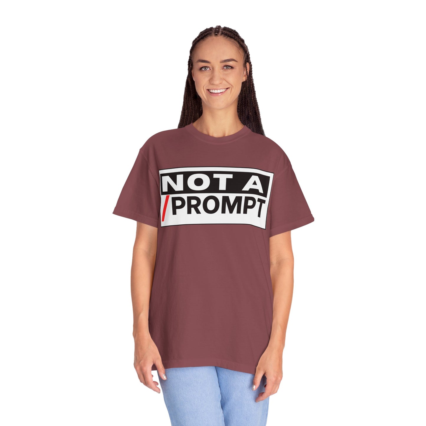 SIREN INDUSTRIES NEW - Not A Prompt T-Shirt - Funny Graphic Tee, Casual Wear, Gifts for Writers, Unique Self-Expression Shirt