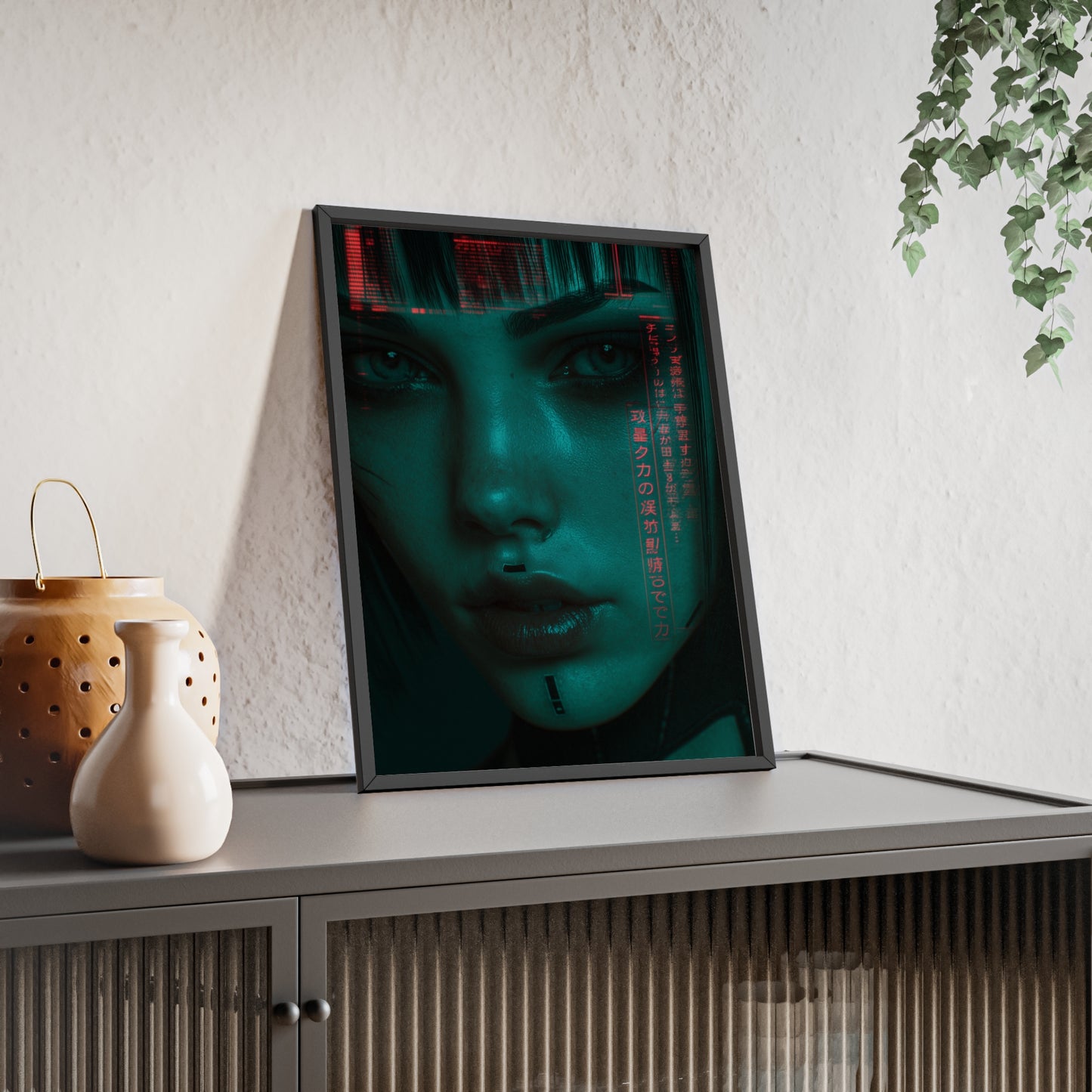 The VIBE collection - The Cyber Woman framed poster, for Home Decor, Gift Ideas, Wall Art, Inspirational Art, Office Decor, Prompt Perfect Design