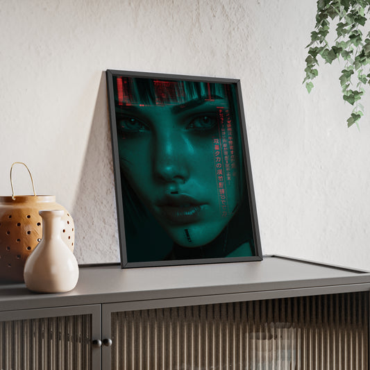 The VIBE collection - The Cyber Woman framed poster, for Home Decor, Gift Ideas, Wall Art, Inspirational Art, Office Decor, Prompt Perfect Design