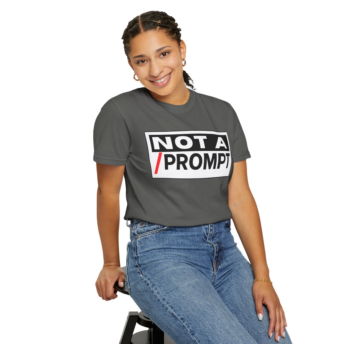 SIREN INDUSTRIES NEW - Not A Prompt T-Shirt - Funny Graphic Tee, Casual Wear, Gifts for Writers, Unique Self-Expression Shirt