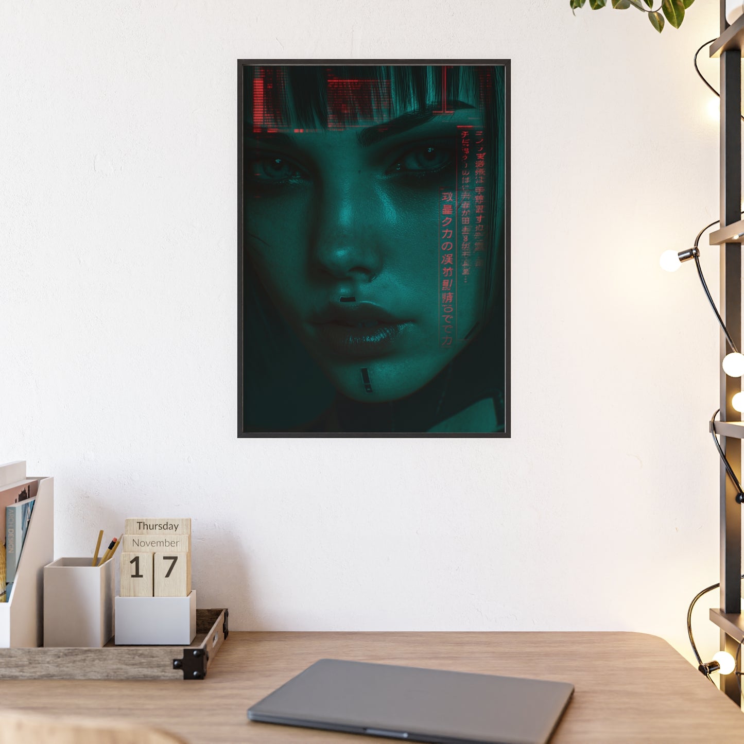 The VIBE collection - The Cyber Woman framed poster, for Home Decor, Gift Ideas, Wall Art, Inspirational Art, Office Decor, Prompt Perfect Design