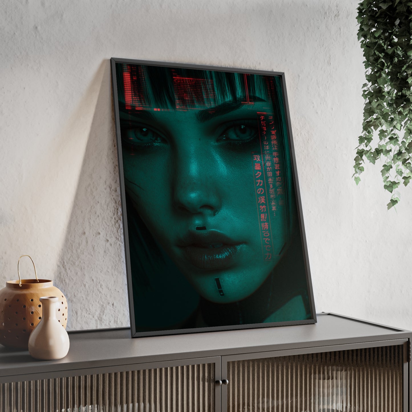 The VIBE collection - The Cyber Woman framed poster, for Home Decor, Gift Ideas, Wall Art, Inspirational Art, Office Decor, Prompt Perfect Design