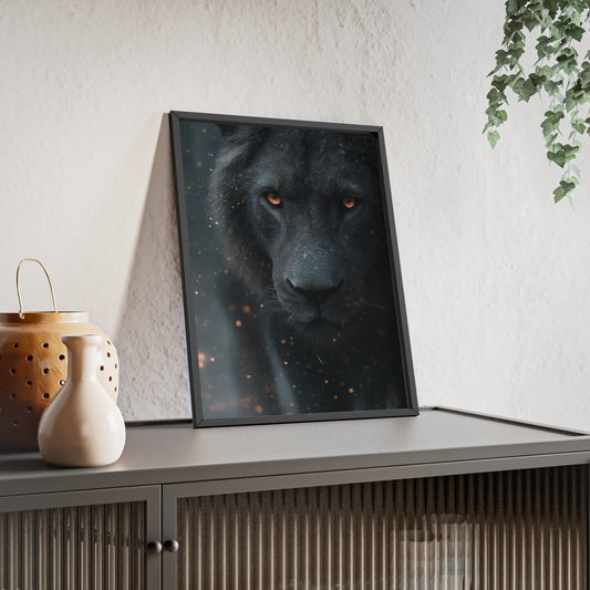 The VIBE collection - The Black Lion framed poster, for Home Decor, Gift Ideas, Wall Art, Inspirational Art, Office Decor, Prompt Perfect Design