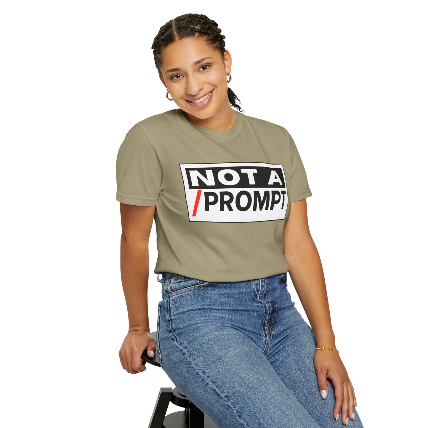 SIREN INDUSTRIES NEW - Not A Prompt T-Shirt - Funny Graphic Tee, Casual Wear, Gifts for Writers, Unique Self-Expression Shirt