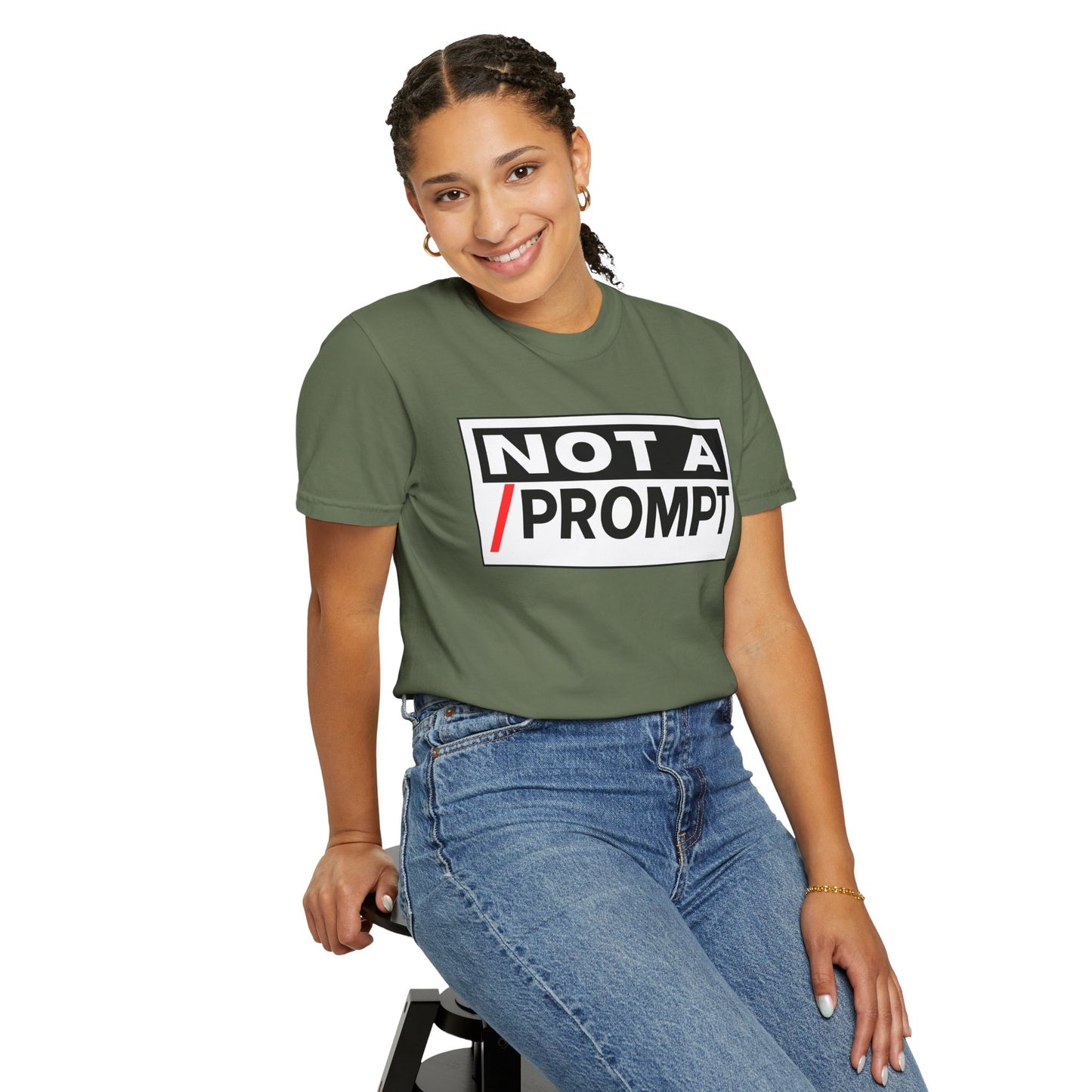 SIREN INDUSTRIES NEW - Not A Prompt T-Shirt - Funny Graphic Tee, Casual Wear, Gifts for Writers, Unique Self-Expression Shirt