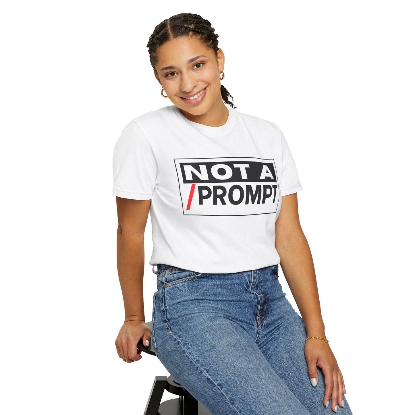 SIREN INDUSTRIES NEW - Not A Prompt T-Shirt - Funny Graphic Tee, Casual Wear, Gifts for Writers, Unique Self-Expression Shirt