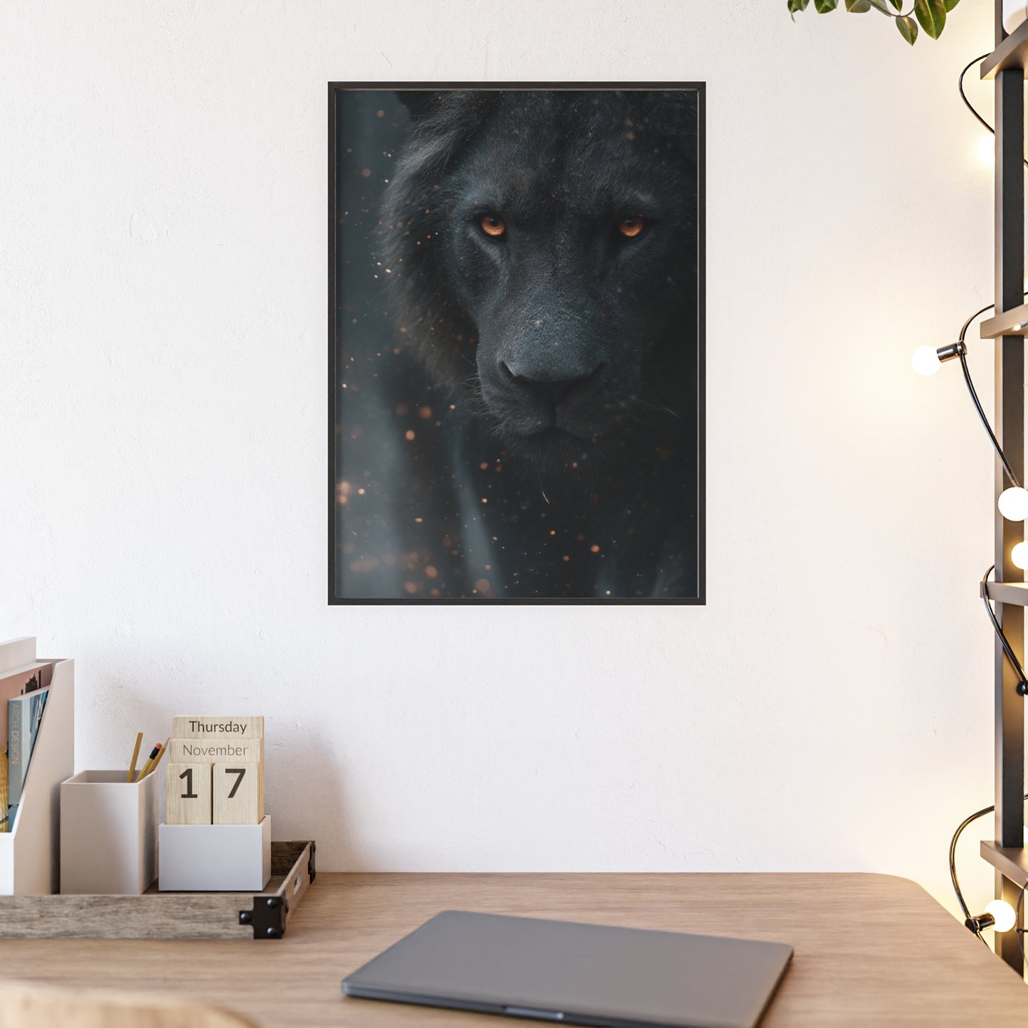The VIBE collection - The Black Lion framed poster, for Home Decor, Gift Ideas, Wall Art, Inspirational Art, Office Decor, Prompt Perfect Design