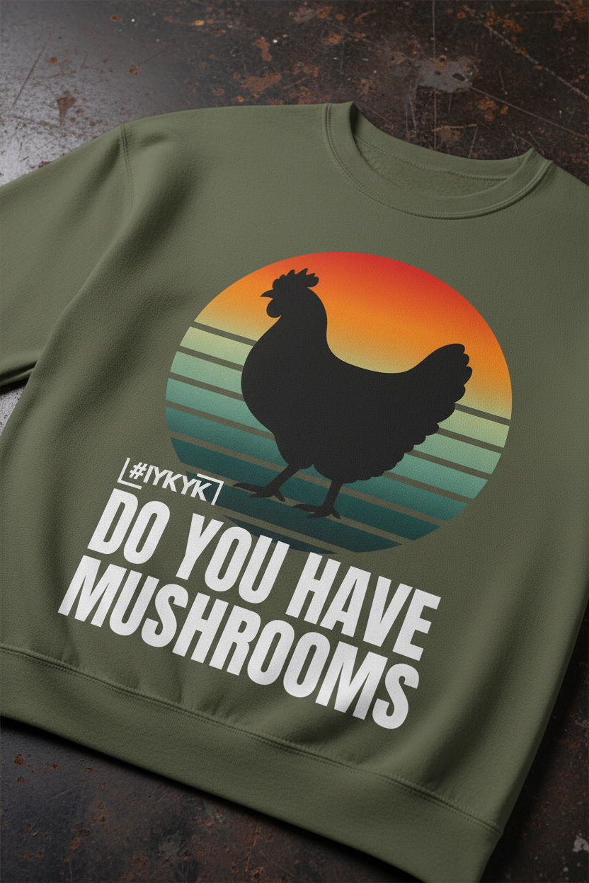 Military Green Sweater - Close-up on Dark Iron Floor