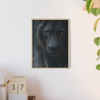 The VIBE collection - The Black Lion framed poster, for Home Decor, Gift Ideas, Wall Art, Inspirational Art, Office Decor, Prompt Perfect Design
