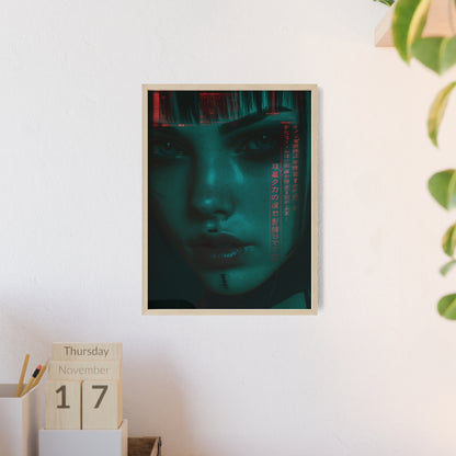 The VIBE collection - The Cyber Woman framed poster, for Home Decor, Gift Ideas, Wall Art, Inspirational Art, Office Decor, Prompt Perfect Design