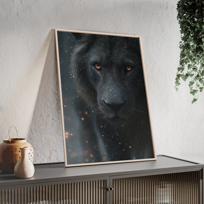 The VIBE collection - The Black Lion framed poster, for Home Decor, Gift Ideas, Wall Art, Inspirational Art, Office Decor, Prompt Perfect Design