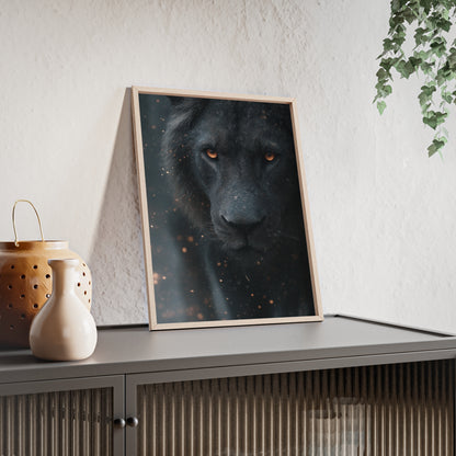 The VIBE collection - The Black Lion framed poster, for Home Decor, Gift Ideas, Wall Art, Inspirational Art, Office Decor, Prompt Perfect Design
