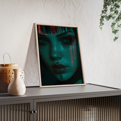 The VIBE collection - The Cyber Woman framed poster, for Home Decor, Gift Ideas, Wall Art, Inspirational Art, Office Decor, Prompt Perfect Design