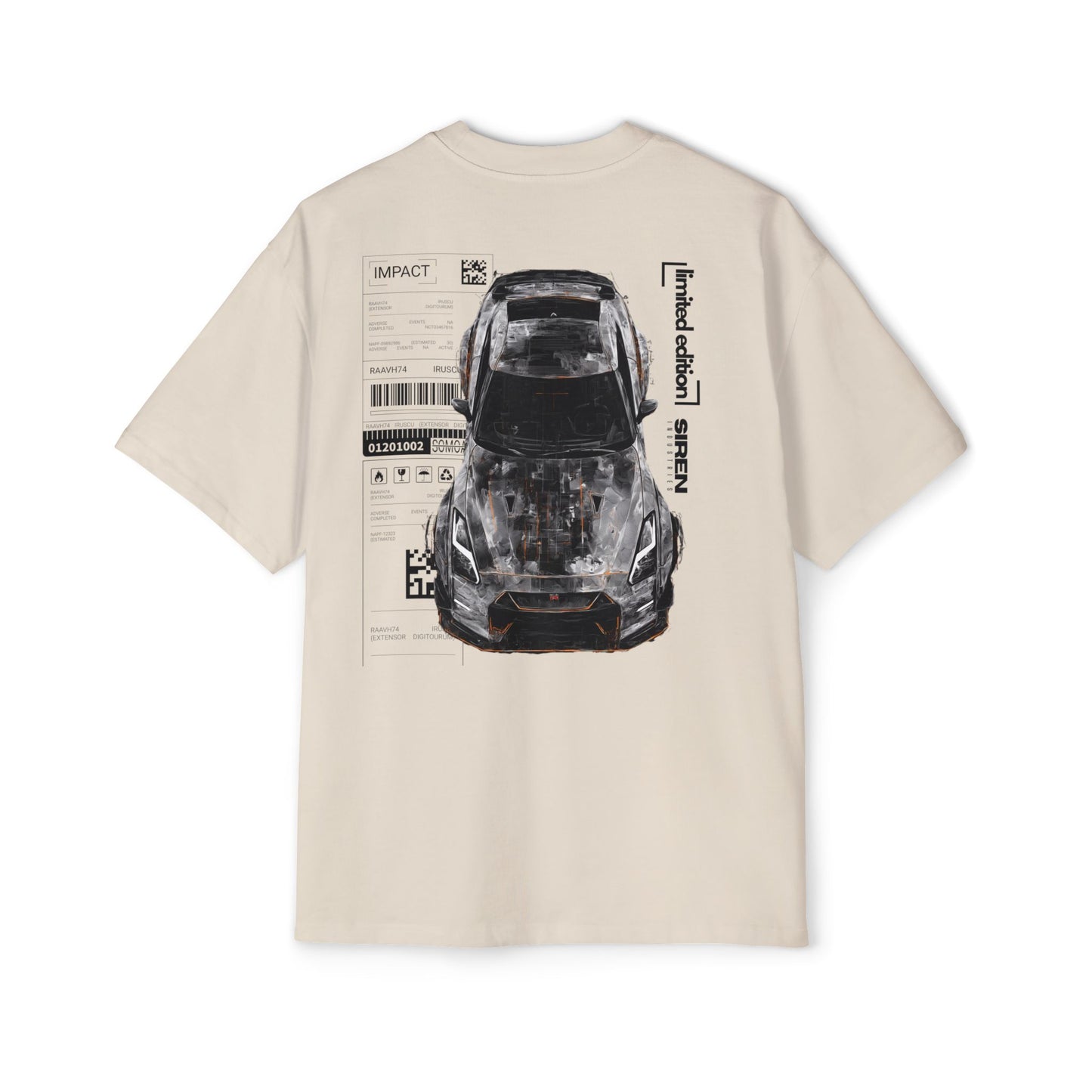 SIREN INDUSTRIES W25 - VECTOR - NISSAN GTR (B) Heavy Oversized Tee