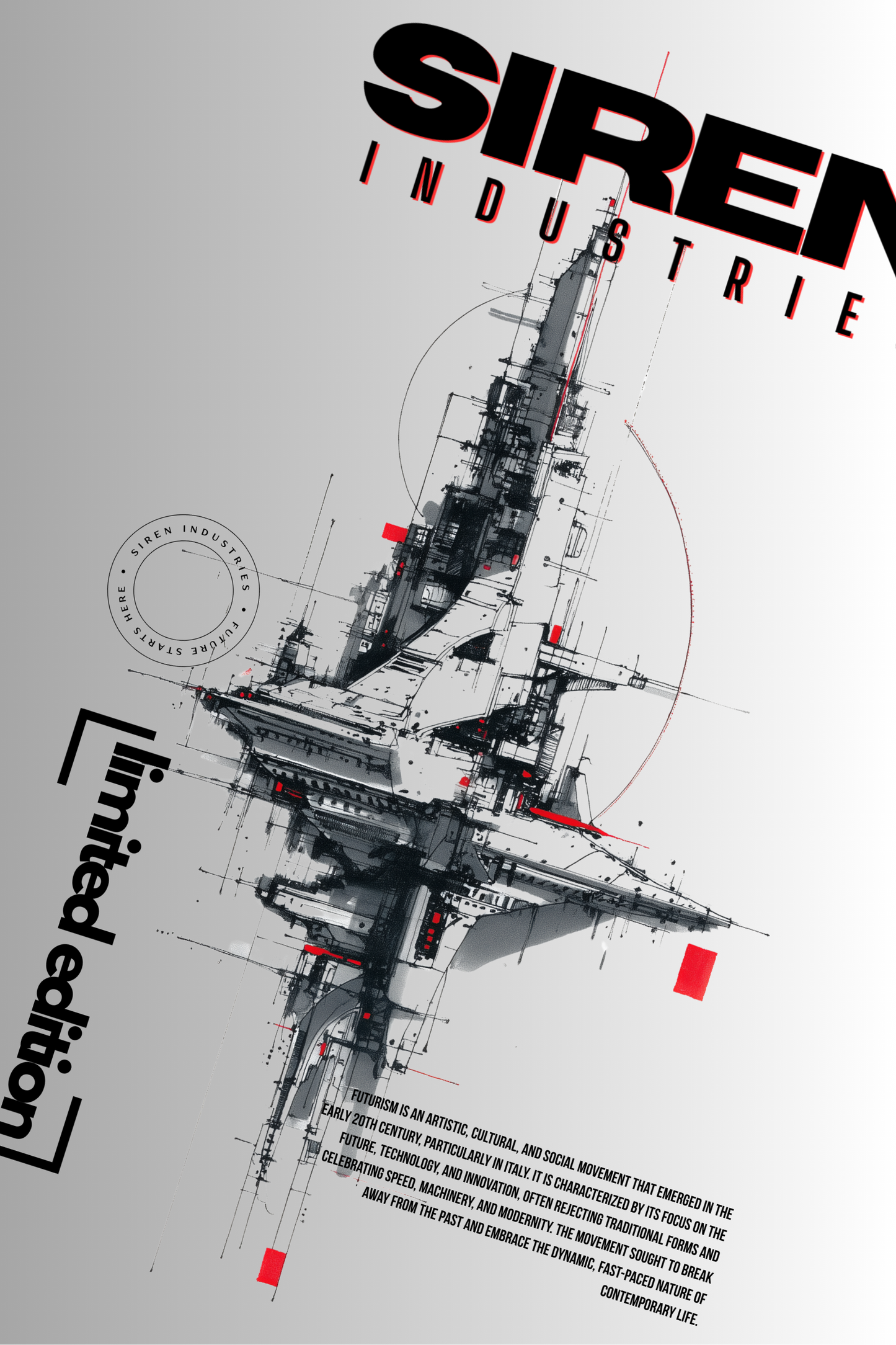 SIREN INDUSTRIES S25 - FUTURISM - LIMITED EDITION Heavy Oversized Tee