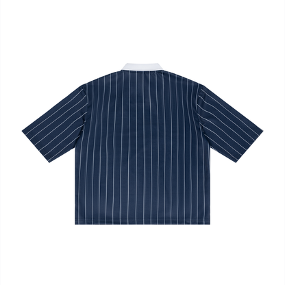 CYBERIA - BASICS - Pinstripe Collared Soccer Jersey