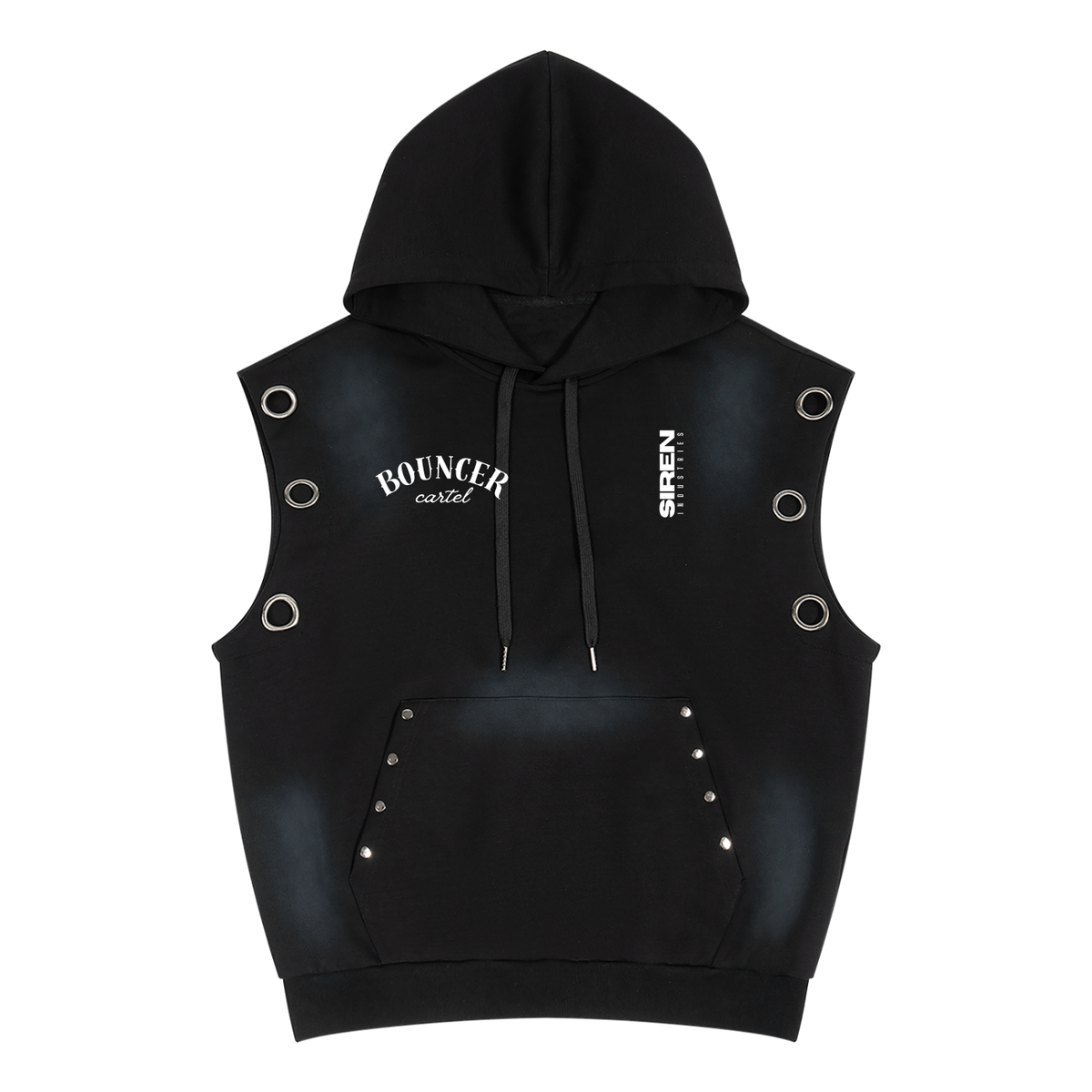 CYBERIA - BOUNCER CARTEL - Unisex Vintage Wash Sun Fade Sleeveless Hoodie