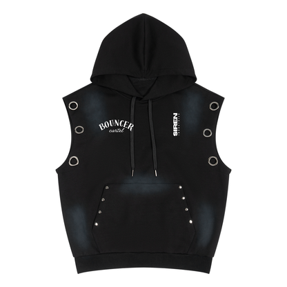 CYBERIA - BOUNCER CARTEL - Unisex Vintage Wash Sun Fade Sleeveless Hoodie