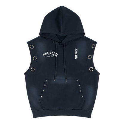 CYBERIA - BOUNCER CARTEL - Unisex Vintage Wash Sun Fade Sleeveless Hoodie