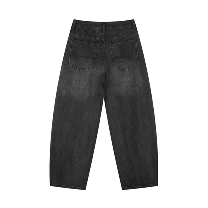 CYBERIA - BASICS - Men's Sunfade Vintage Wash Barrel Leg Jeans