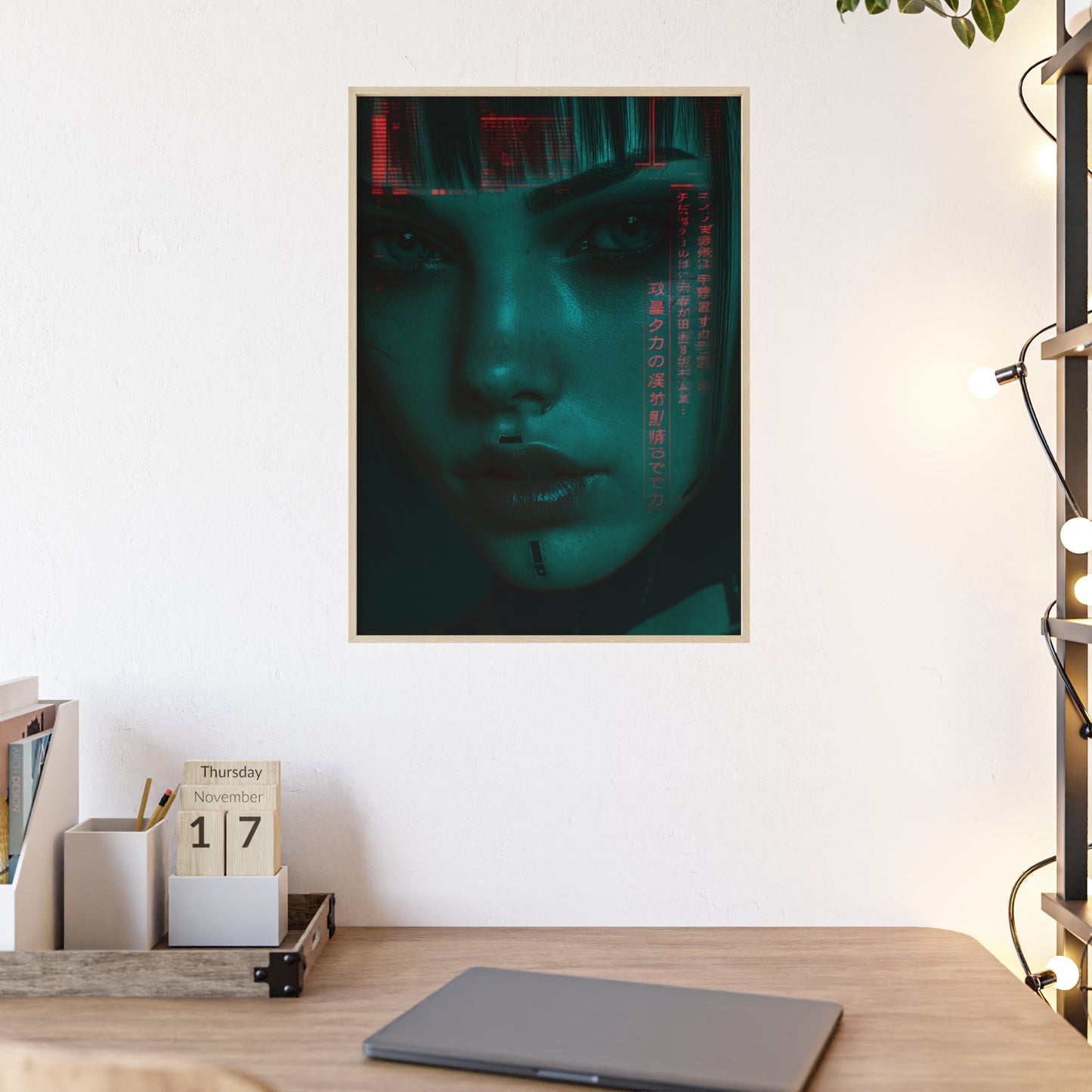 The VIBE collection - The Cyber Woman framed poster, for Home Decor, Gift Ideas, Wall Art, Inspirational Art, Office Decor, Prompt Perfect Design