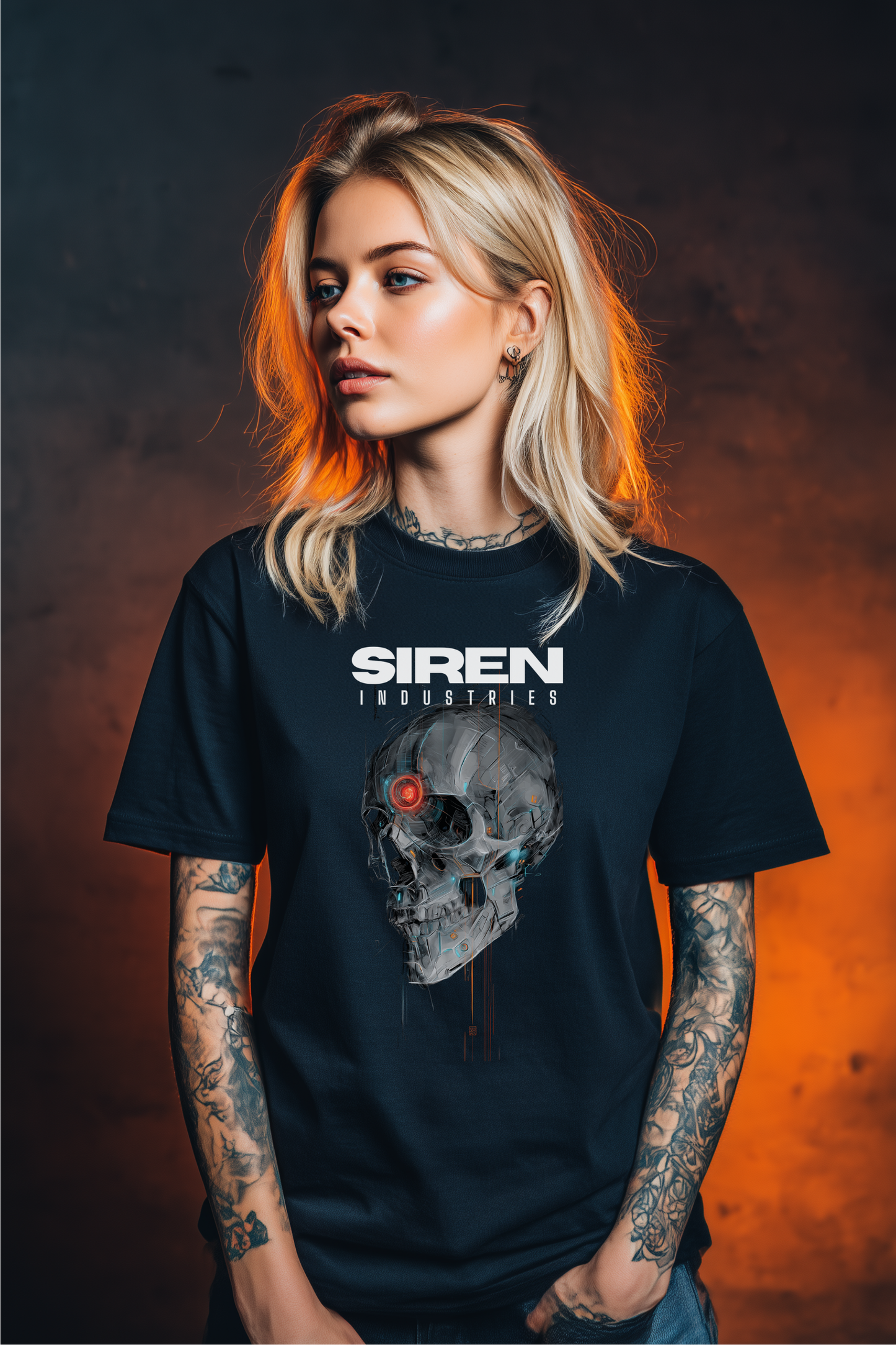 SIREN INDUSTRIES S26 - CYBERSKULL - Heavy Premium Oversized Tee T-shirt