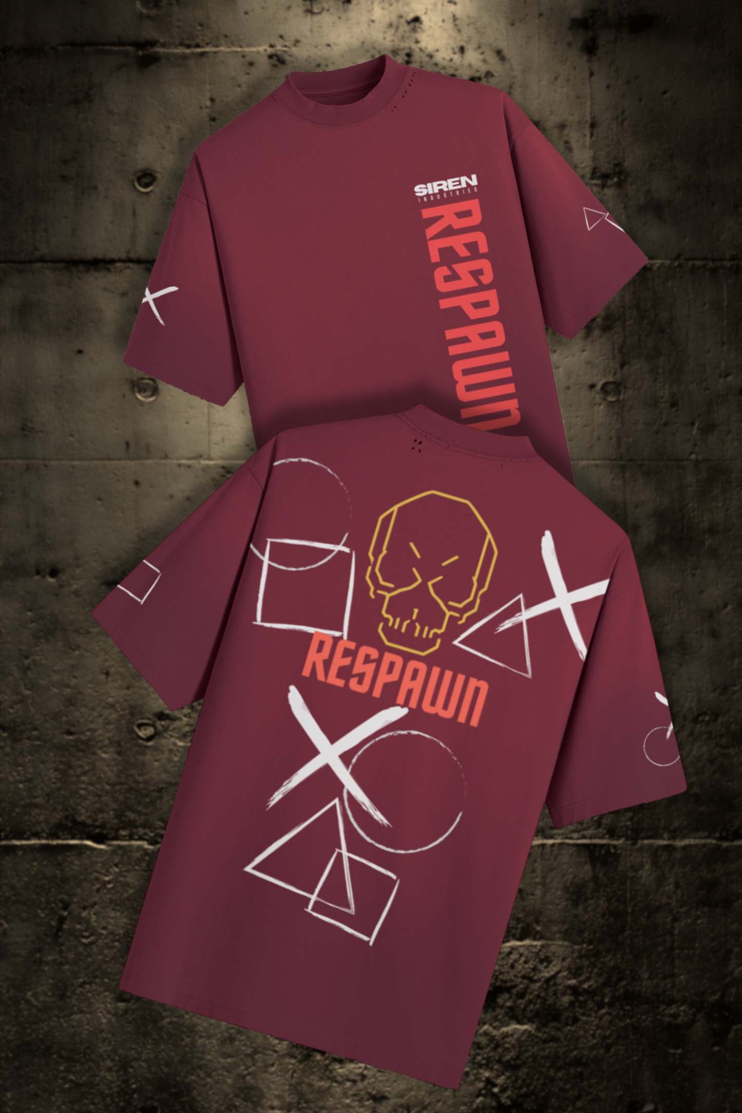 SIREN INDUSTRIES S26 - RESPAWN - Premium Sun Faded Distressed T-shirt