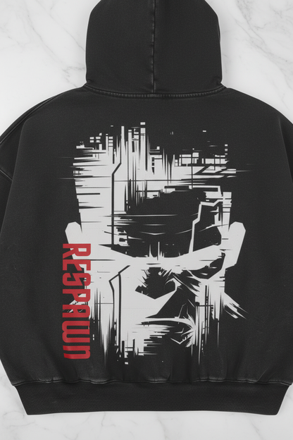 BRUTE Hoodie - Ultra Tight Crop, Solid White Marble