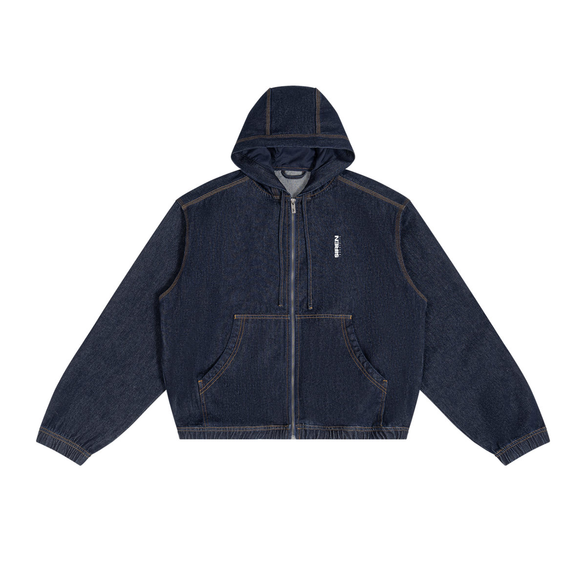 SIREN INDUSTRIES - ESSENTIALS  Boxy Vintage Wash Hooded Denim Jacket