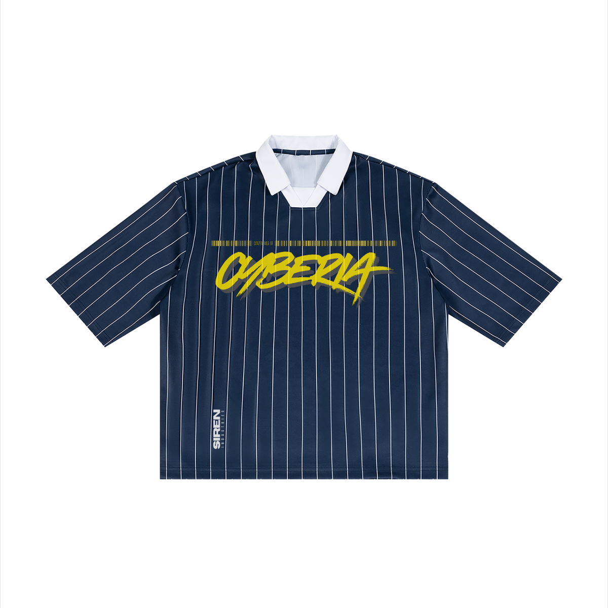 CYBERIA - BASICS - Pinstripe Collared Soccer Jersey