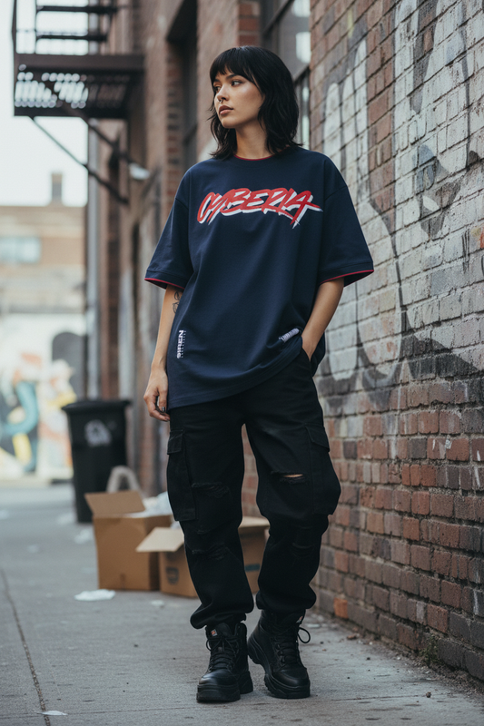 Female – Navy – Leaning