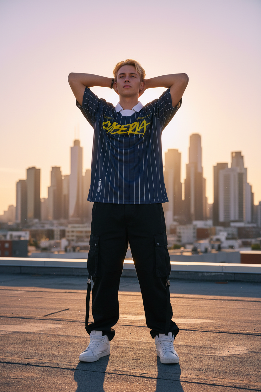Northern European Male – Rooftop Hands Behind Head