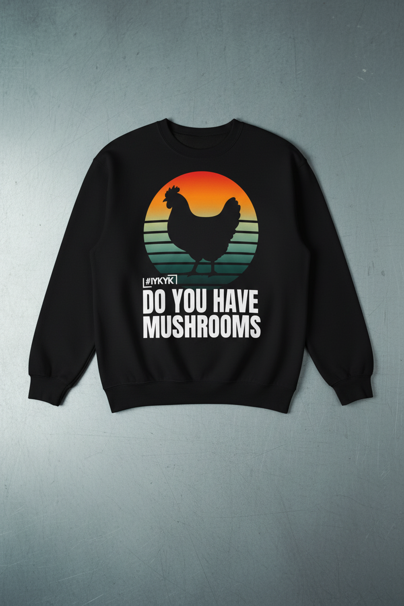 SCRAPPY MUSHROOMS Sweater - Metal Floor with Original Design