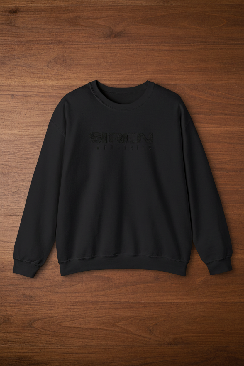 SIREN INDUSTRIES ICON Embroidered Sweater - Black Studio Mockup