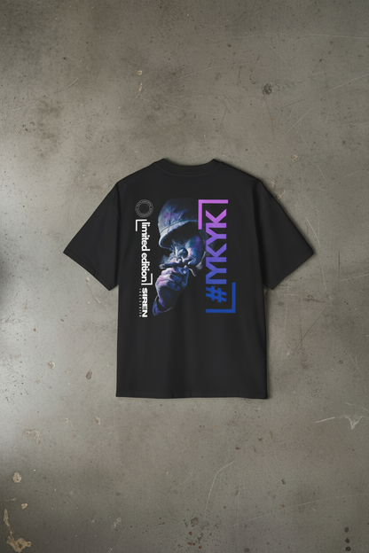 SIREN INDUSTRIES Oversized Tee Close-Up on Concrete