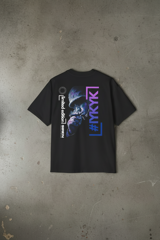 SIREN INDUSTRIES Oversized Tee Close-Up on Concrete